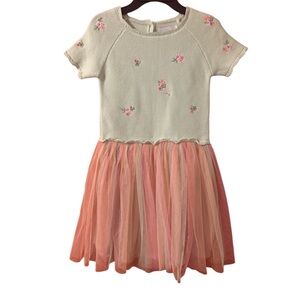 Rare Editions Floral Knit and Tulle Kids Dress 6